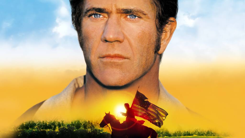 A determined face above a sunset rider with a flag, symbolizing courage and leadership in a historical setting